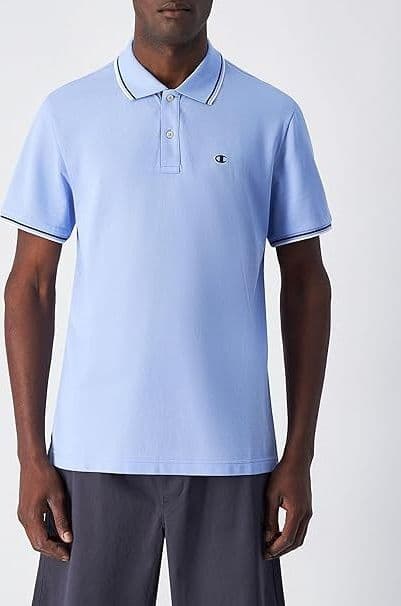 Champion POLO M/M Light Cotton Pique uomo Cotone Azzurro in Polo 3A Moda Mare Sport - Bellaria Igea Marina, commercioVirtuoso.it