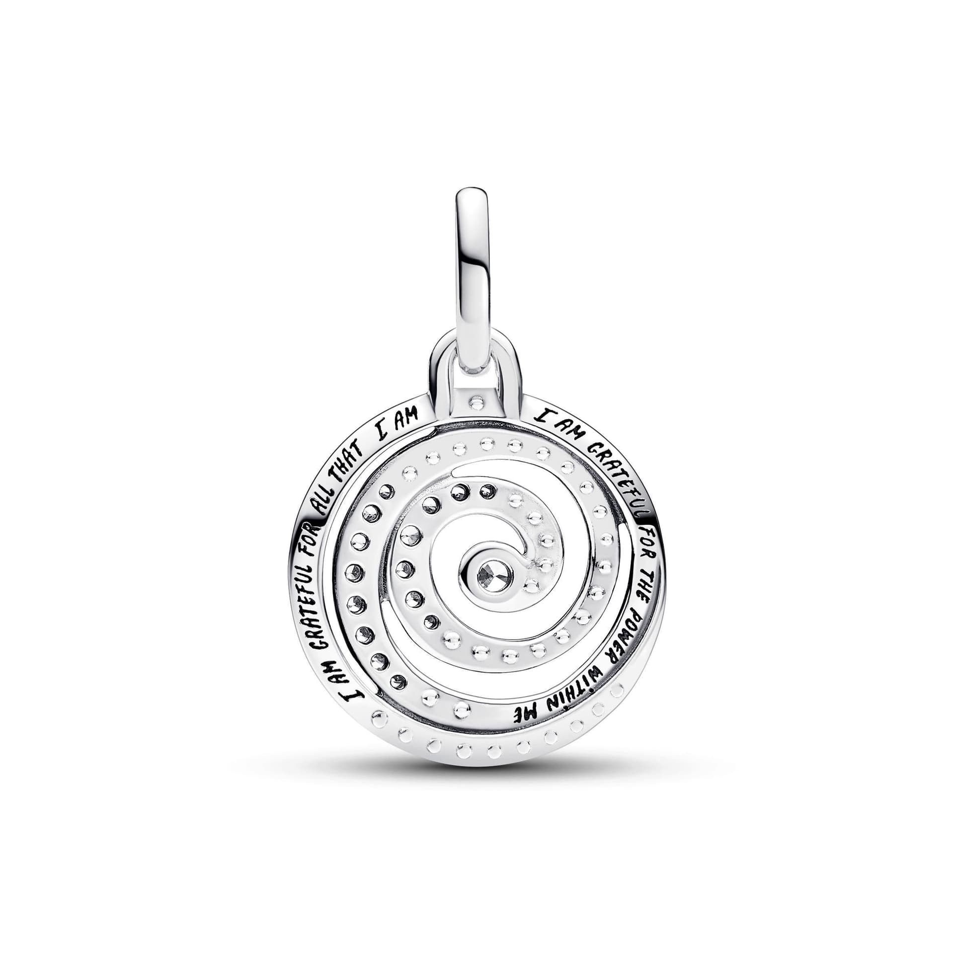 PANDORA - Charm Medallion Gratitude Spiral Pandora me in Bead Charm Alba Gioielli - Casoria, commercioVirtuoso.it