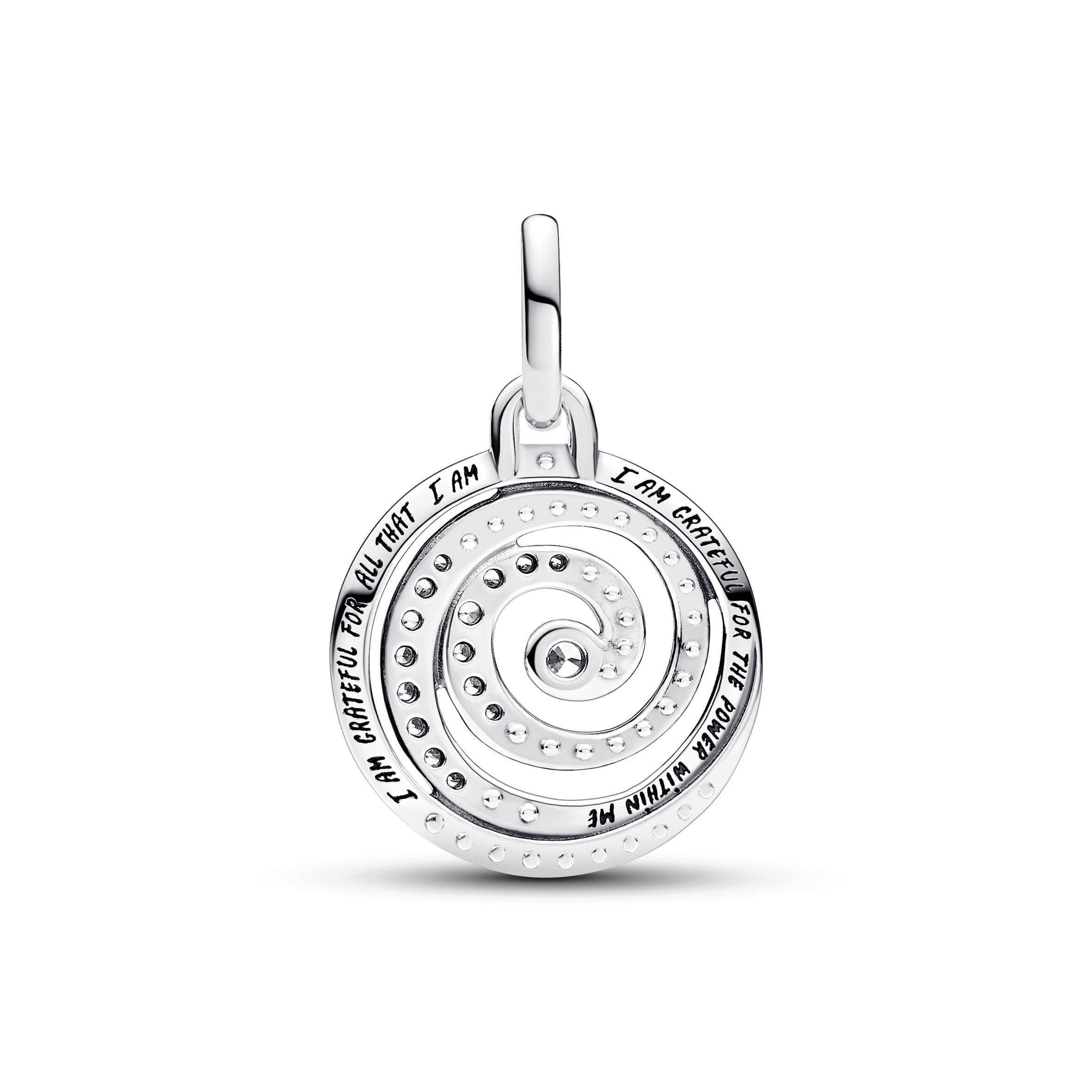 PANDORA - Charm Medallion Gratitude Spiral Pandora me in Bead Charm Alba Gioielli - Casoria, commercioVirtuoso.it