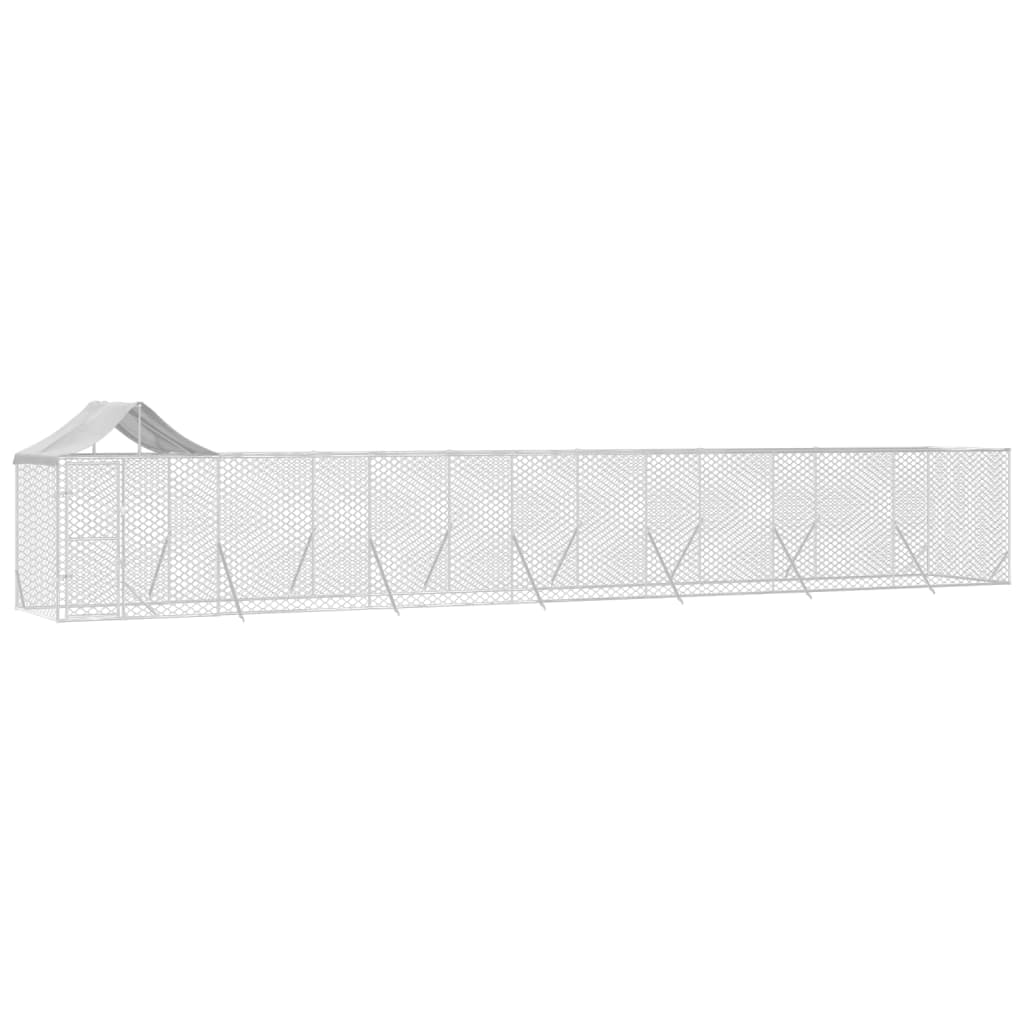 Cuccia per Cani Animali da Esterno Tetto Argento 14x2x2,5 m Acciaio Zincato in Casette per cani Esplodia - Napoli, commercioVirtuoso.it
