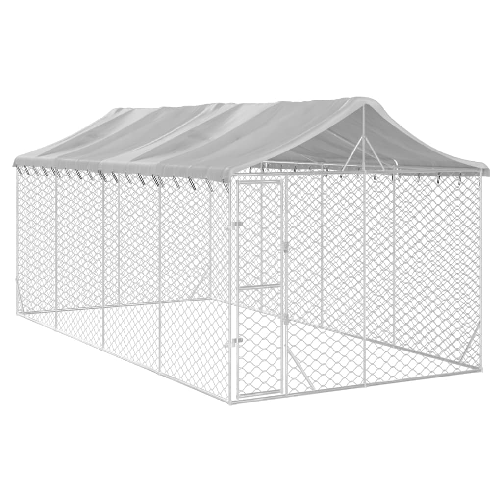 Cuccia per Cani Gati da Esterno Tetto Argento 3x6x2,5 m Acciaio Zincato in Casette per cani Esplodia - Napoli, commercioVirtuoso.it
