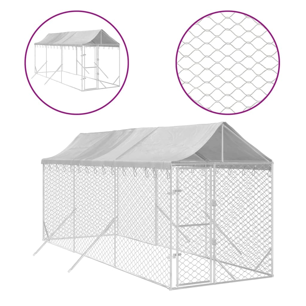 Cuccia Per Cani Gatti da Esterno Tetto Argento Acciaio Zincato 2x6x2,5 m in Casette per cani Esplodia - Napoli, commercioVirtuoso.it