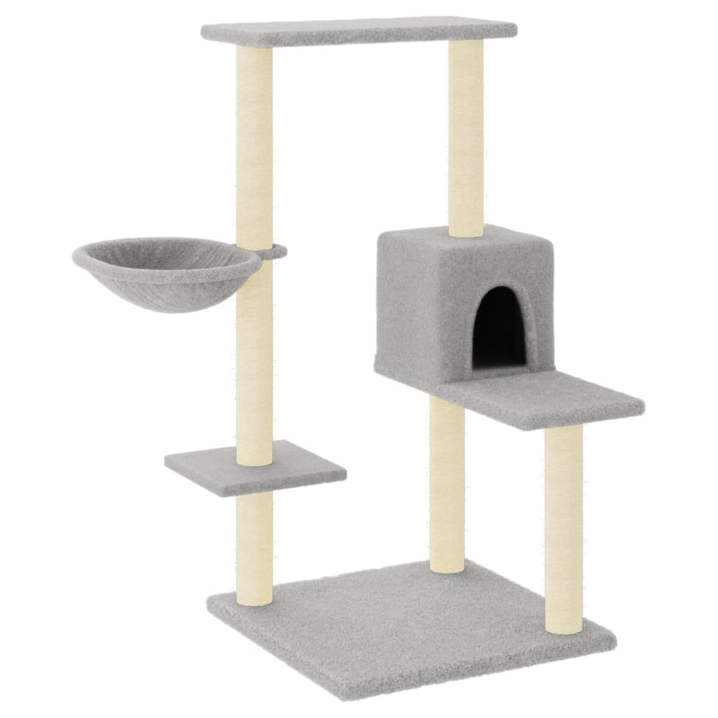 Albero per Gatti con Tiragraffi in Sisal Legno e Peliche Grigio Chiaro Alto 95cm in Alberi tiragraffi Esplodia - Napoli, commercioVirtuoso.it