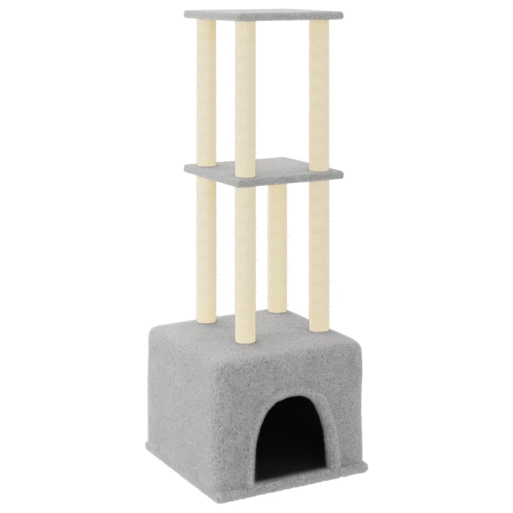 Albero per Gatti con Tiragraffi in Sisal in Legno Grigio Chiaro 133,5 cm in Alberi tiragraffi Esplodia - Napoli, commercioVirtuoso.it