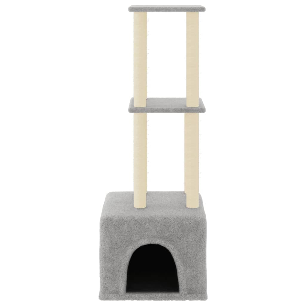 Albero per Gatti con Tiragraffi in Sisal in Legno Grigio Chiaro 133,5 cm in Alberi tiragraffi Esplodia - Napoli, commercioVirtuoso.it