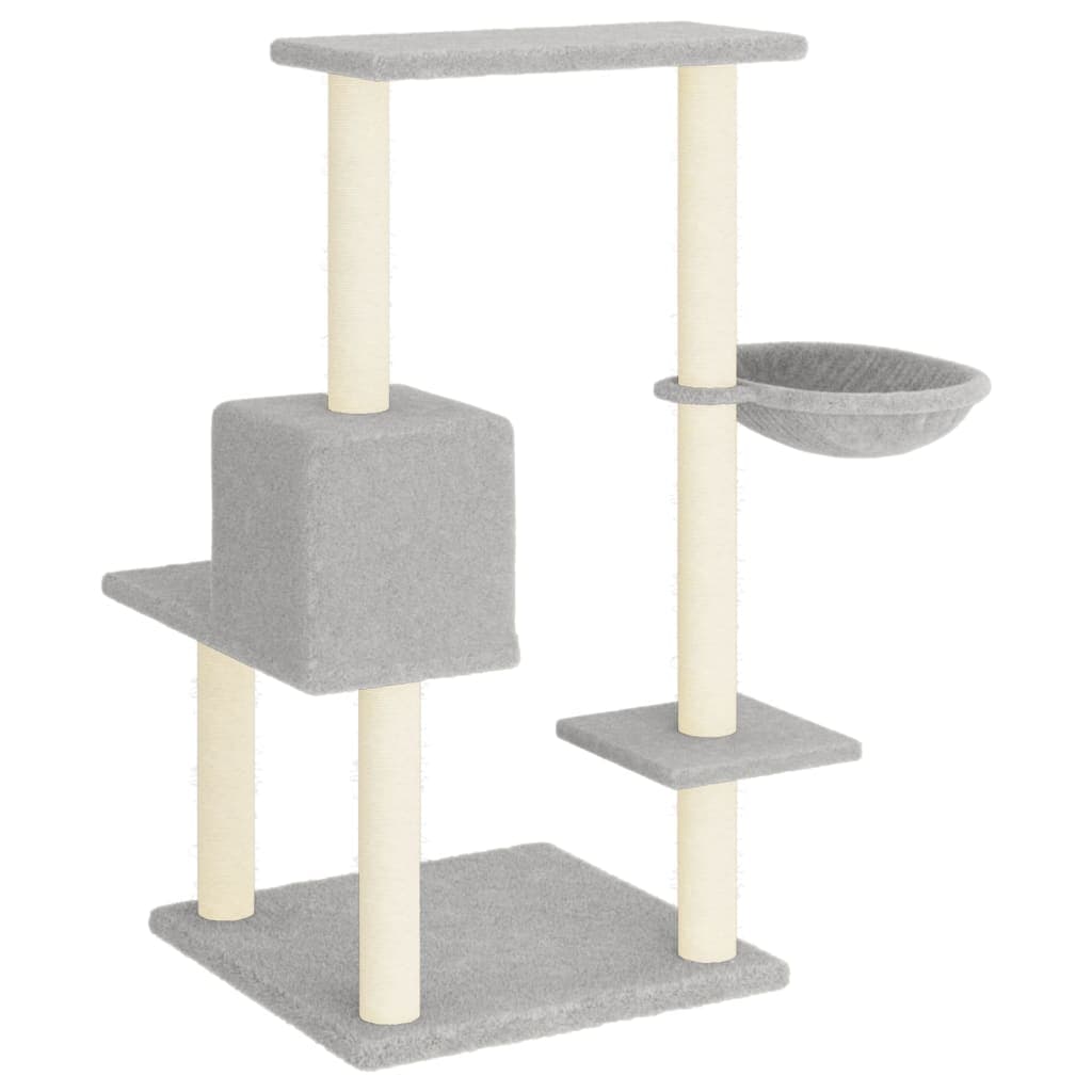 Albero per Gatti con Tiragraffi in Sisal Legno e Peliche Grigio Chiaro Alto 95cm in Alberi tiragraffi Esplodia - Napoli, commercioVirtuoso.it