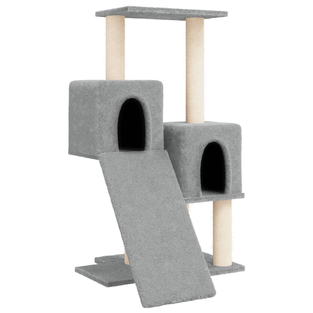 Albero Tiragraffi per Gatti in Sisal Grigio Chiaro 82 cm con Casette in Alberi tiragraffi Esplodia - Napoli, commercioVirtuoso.it