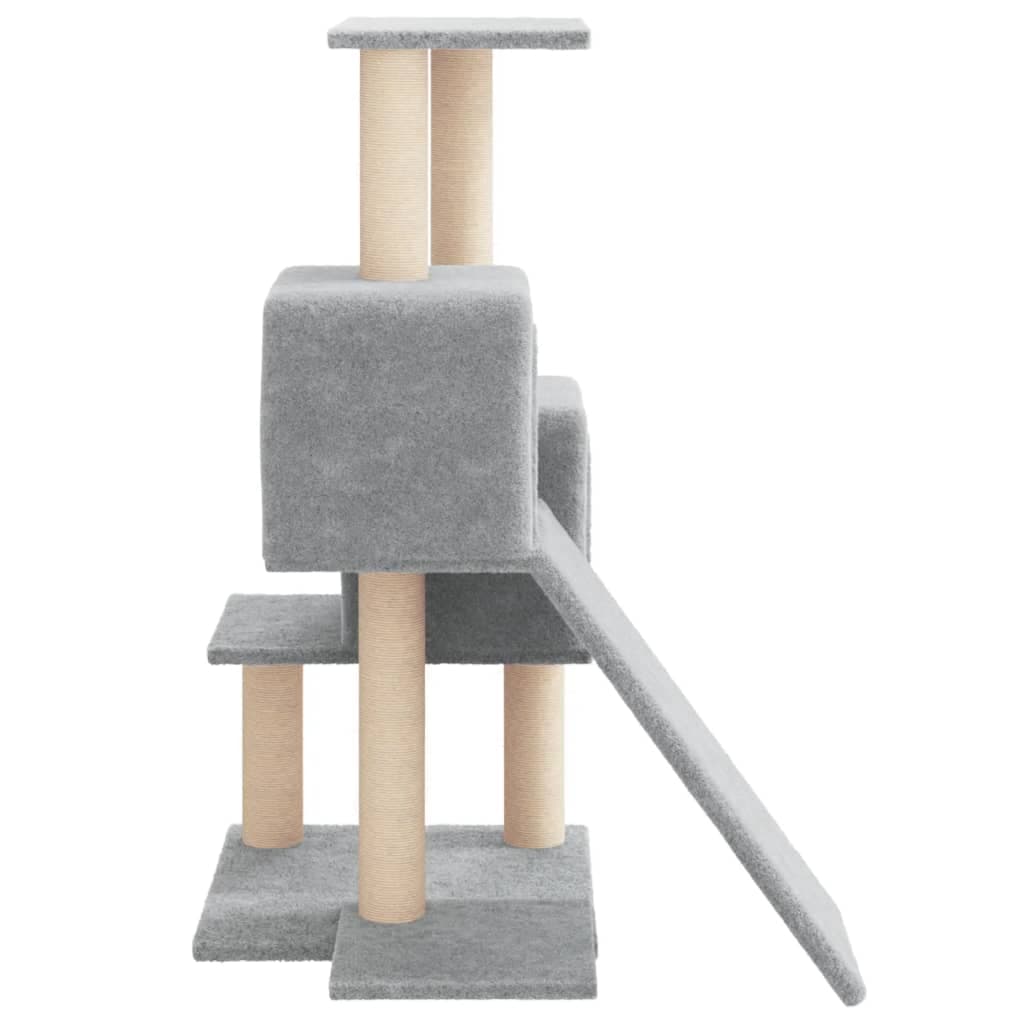 Albero Tiragraffi per Gatti in Sisal Grigio Chiaro 82 cm con Casette in Alberi tiragraffi Esplodia - Napoli, commercioVirtuoso.it