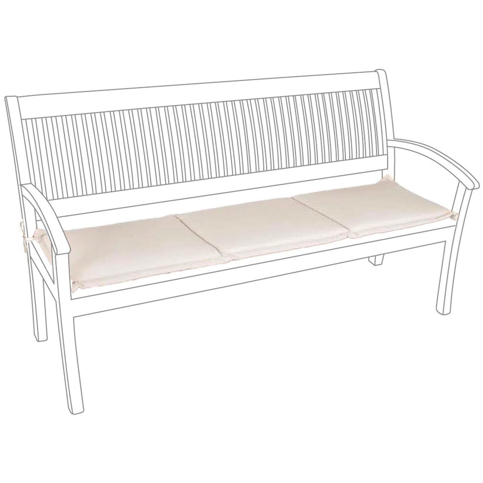 Cuscino per panca o dondolo 3 posti beige da tessuto sfoderabile in polyestere - 4