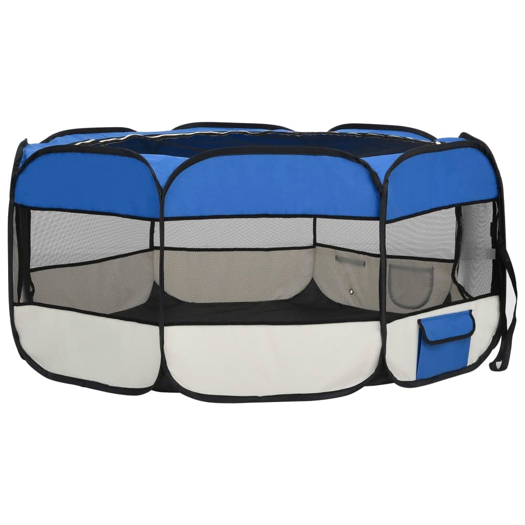 Box per Cani Gatti Pieghevole Traspirante con Borsa Trasporto Blu 145x145x61 cm in Recinti gioco Esplodia - Napoli, commercioVirtuoso.it