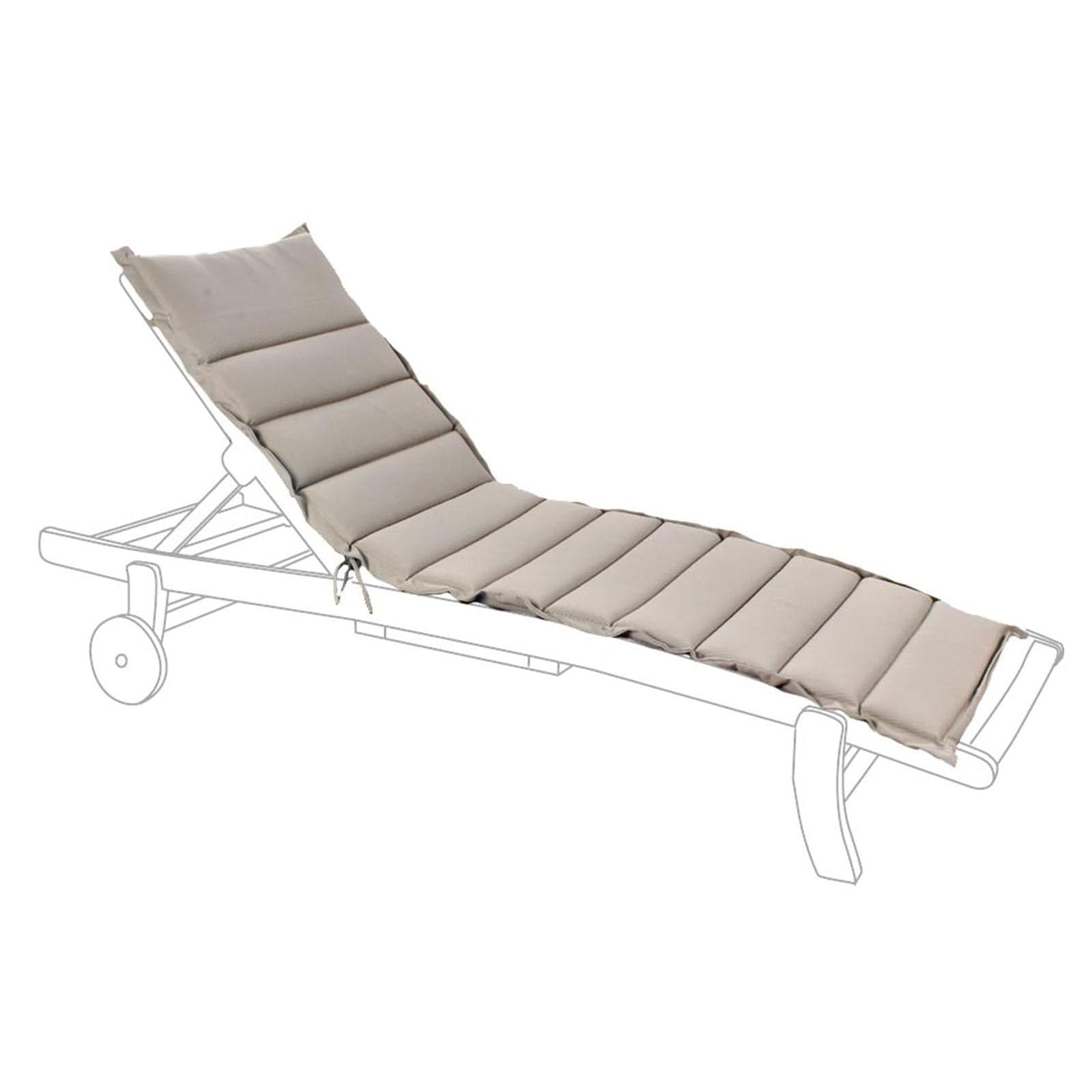 Cuscino per lettino grigio trapuntato 190 x 63 cm giardino ed esterno. - 4