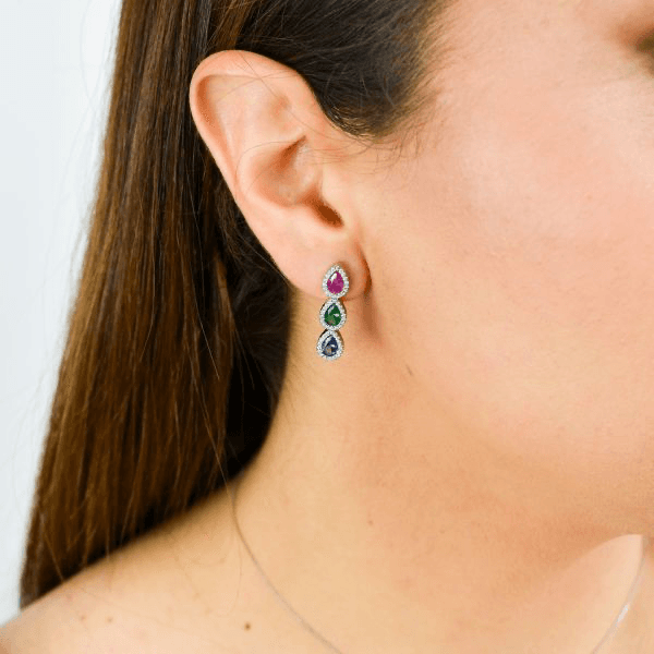 Boccadamo - Orecchini di zirconi con pendente a gocce multicolor in Orecchini Alba Gioielli - Casoria, commercioVirtuoso.it