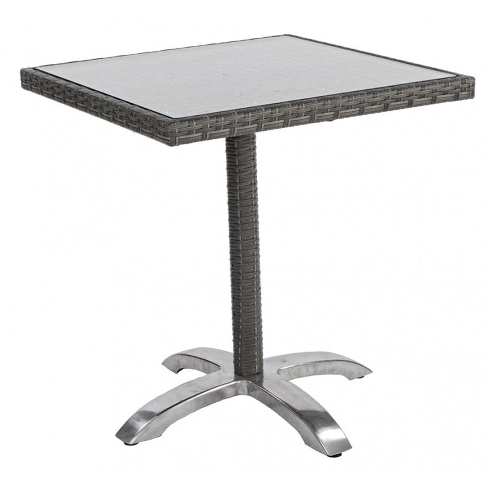 Tavolo da giardino "Six" in Polyrattan marrone, per bar e ristoranti 70 x 70 cm - 4