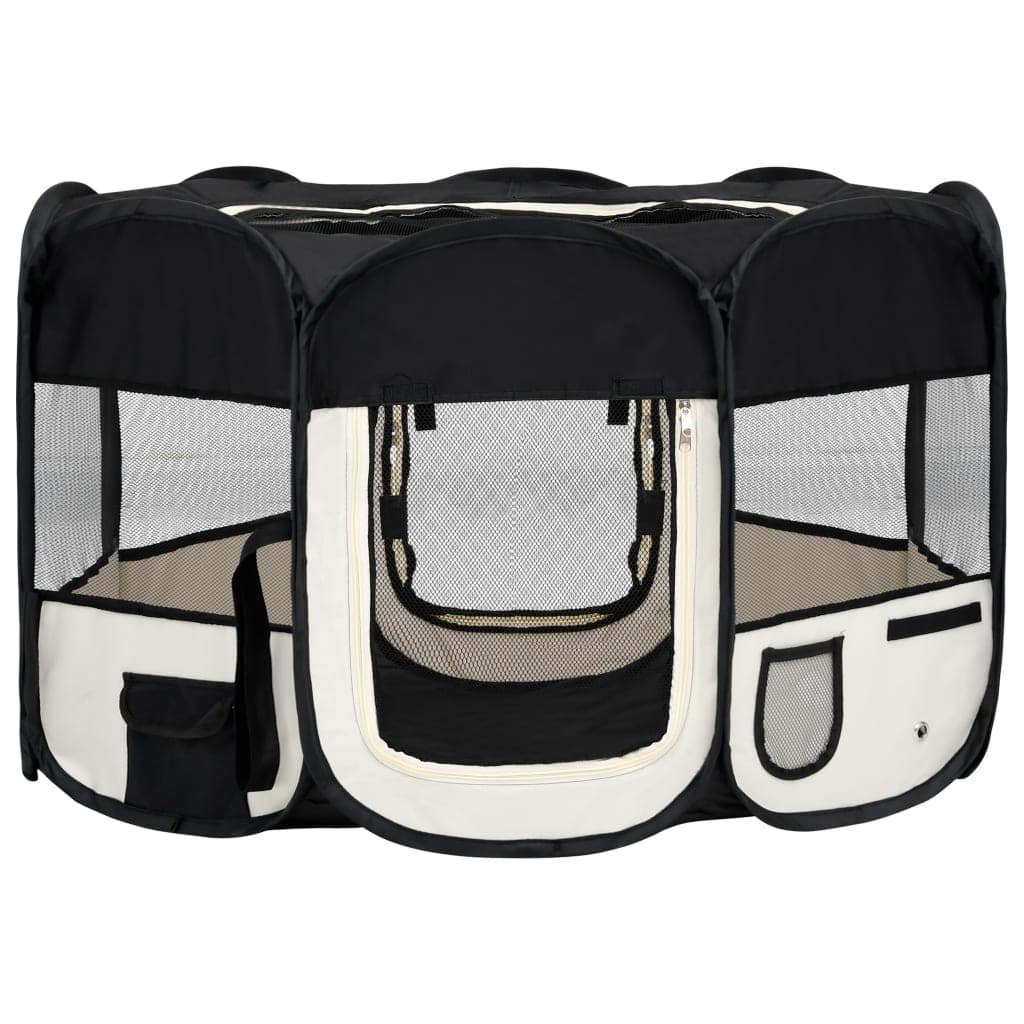 Box per Cani Gatti Pieghevole Traspirante con Borsa Trasporto Nero 125x125x61 cm in Recinti gioco Esplodia - Napoli, commercioVirtuoso.it