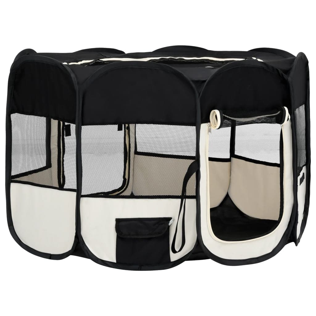 Box per Cani Gatti Pieghevole Traspirante con Borsa Trasporto Nero 125x125x61 cm in Recinti gioco Esplodia - Napoli, commercioVirtuoso.it