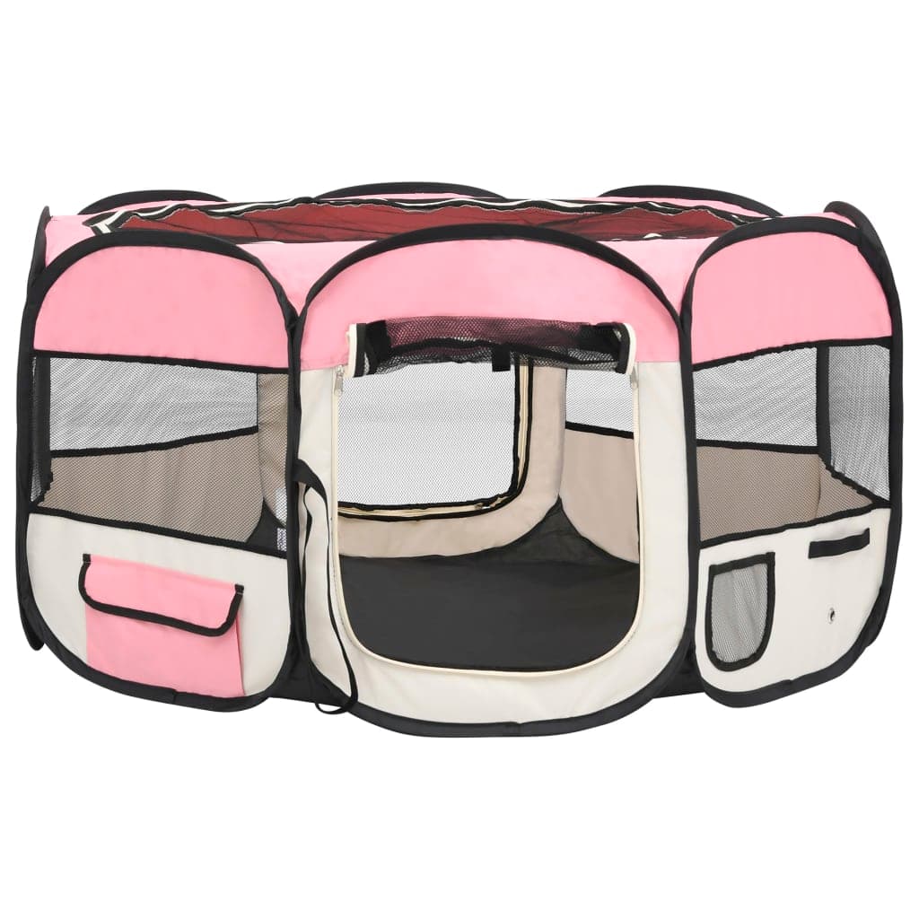 Box per Cani Gatti Pieghevole Traspirante con Borsa Trasporto Rosa 125x125x61 cm in Recinti gioco Esplodia - Napoli, commercioVirtuoso.it