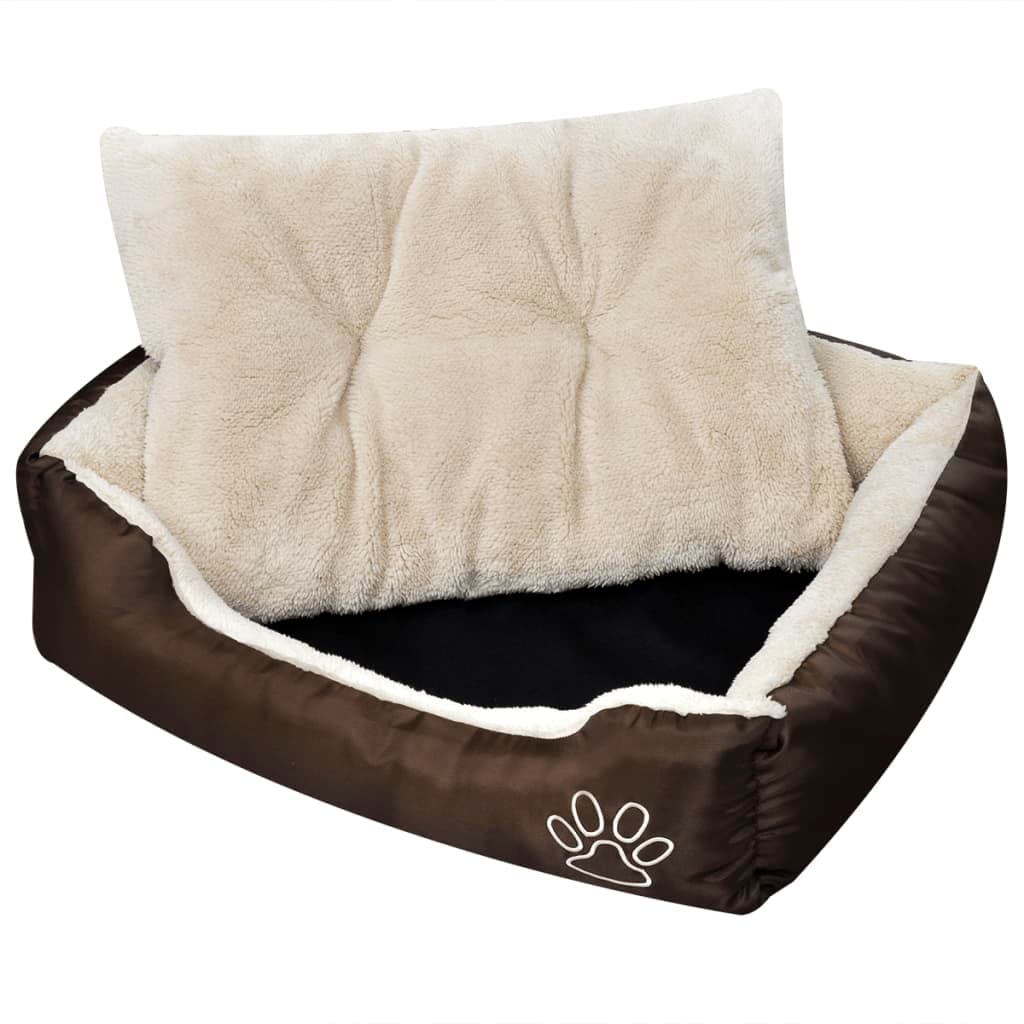 Letto Caldo per Cani con Cuscino Imbottito da Interno Taglia S Marrone e Beige in Lettini Esplodia - Napoli, commercioVirtuoso.it
