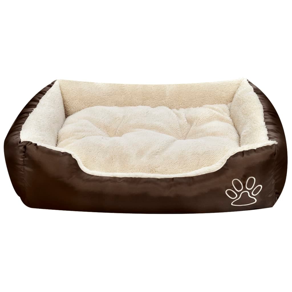 Letto Caldo per Cani con Cuscino Imbottito da Interno Taglia S Marrone e Beige in Lettini Esplodia - Napoli, commercioVirtuoso.it