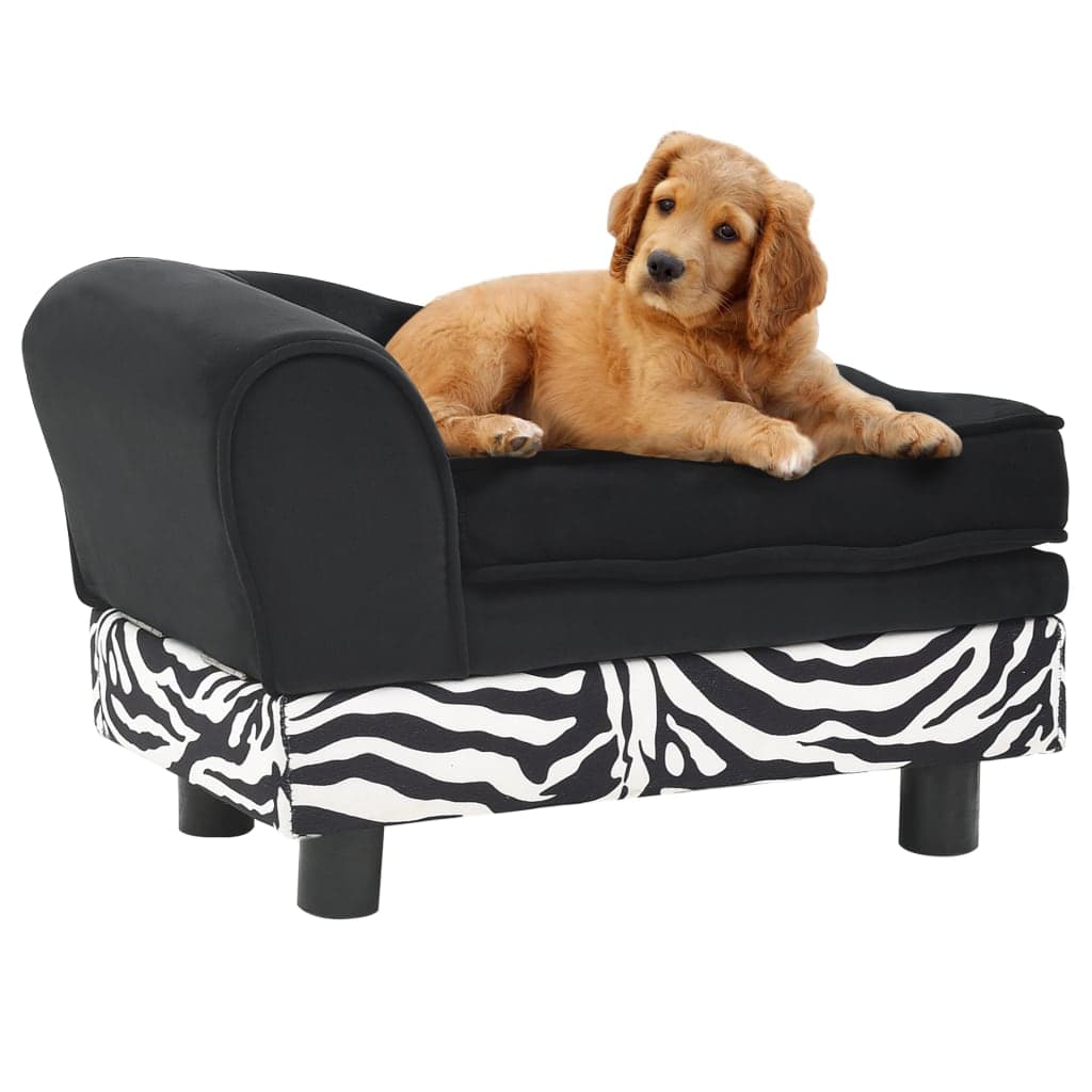 Divano per Cani Relax Con Piedini 57x34x36 cm in Peluche Nero in Lettini Esplodia - Napoli, commercioVirtuoso.it