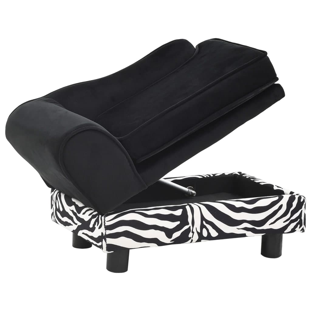 Divano per Cani Relax Con Piedini 57x34x36 cm in Peluche Nero in Lettini Esplodia - Napoli, commercioVirtuoso.it