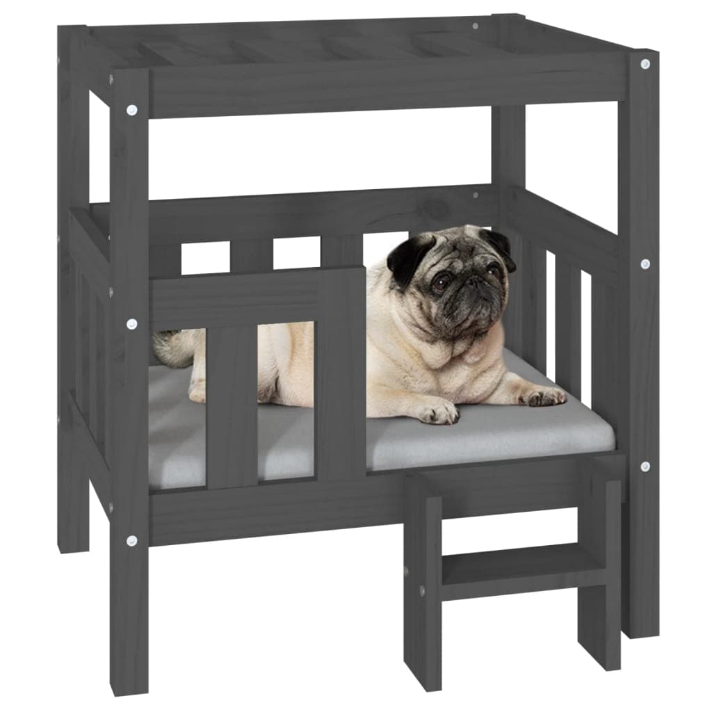 Cuccia per Cani Cuccetta Grigio 65,5x43x70 cm in Legno Massello di Pino in Lettini Esplodia - Napoli, commercioVirtuoso.it