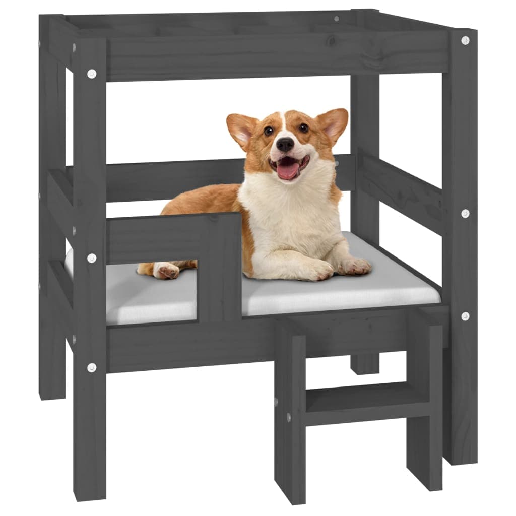 Cuccia per Cani Cuccetta 55,5x53,5x60cm in Legno Massello di Pino Grigio in Lettini Esplodia - Napoli, commercioVirtuoso.it