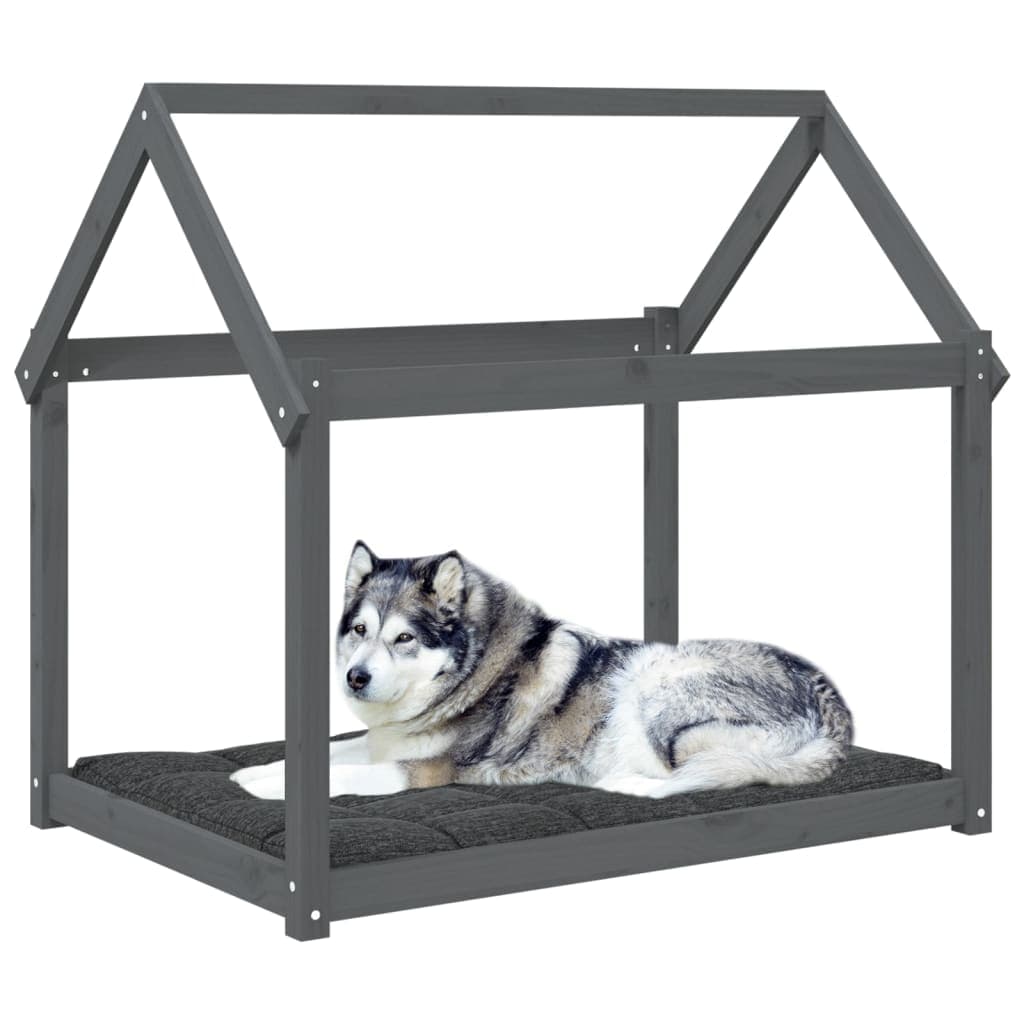 Cuccia per Cani Forma Casa Grigia 111x80x100 cm in Legno Massello di Pino in Casette per cani Esplodia - Napoli, commercioVirtuoso.it