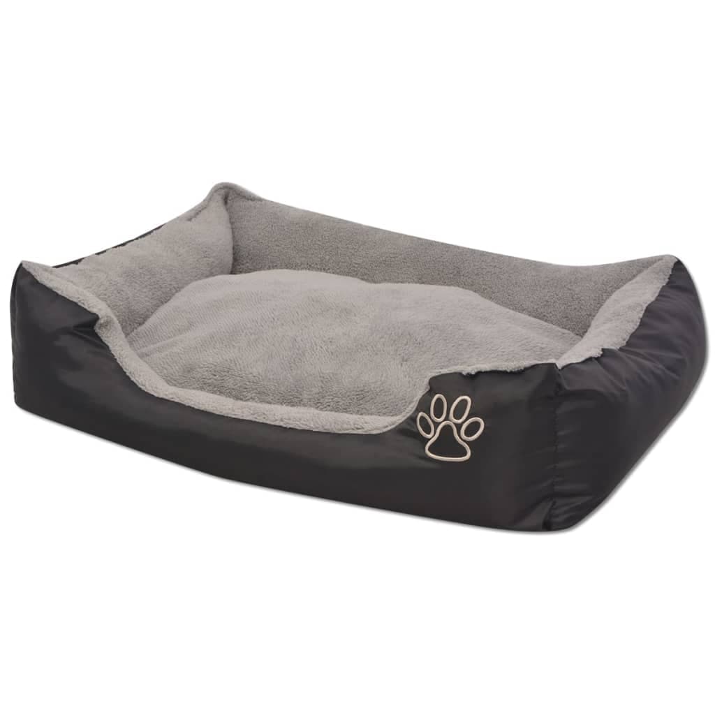 Cuccia per Cani Lettino con Cuscino Imbottito Taglia XXL Nero Fondo Antiscivolo