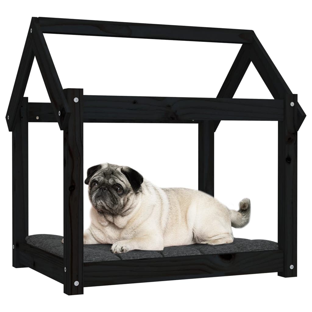 Cuccia per Cani Casetta 71x55x70 cm in Legno Massello di Pino Colore Nero in Casette per cani Esplodia - Napoli, commercioVirtuoso.it