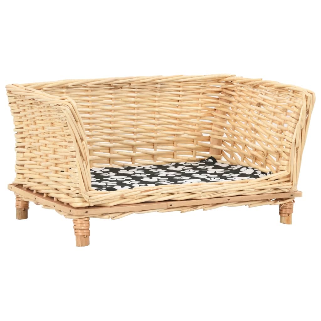 Cesta Cuccia per Cani Lettino con Cuscino Relax 50x33x30 cm Salice Naturale