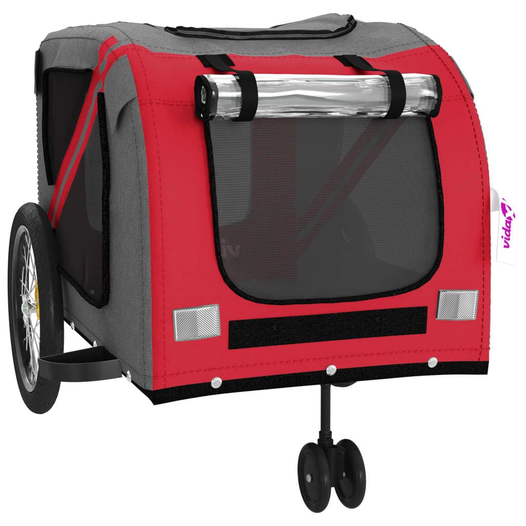 Rimorchio da Bici per Cani da Trasporto Rosso e Grigio Oxford e Ferro in Rimorchi per bicicletta Esplodia - Napoli, commercioVirtuoso.it
