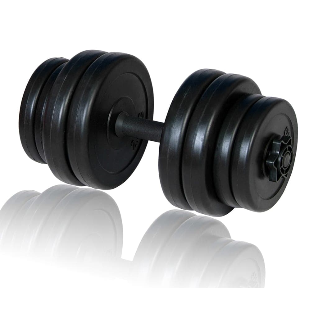 Set Manubrio 15 kg da Palestra Fitness Manico in Plastica Antiscivolo