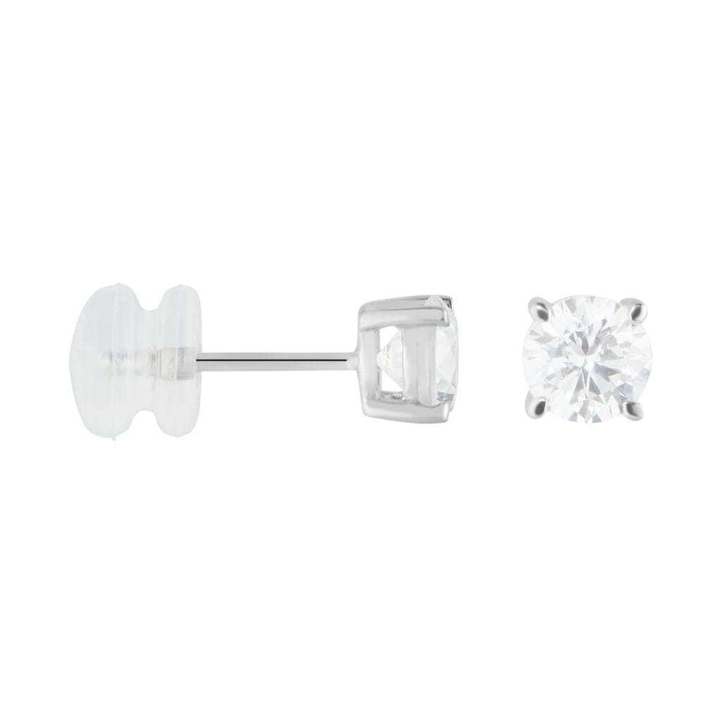 Stroili - Orecchini Lobo Punto Luce Claire Oro Bianco Cubic Zirconia in Orecchini Alba Gioielli - Casoria, commercioVirtuoso.it