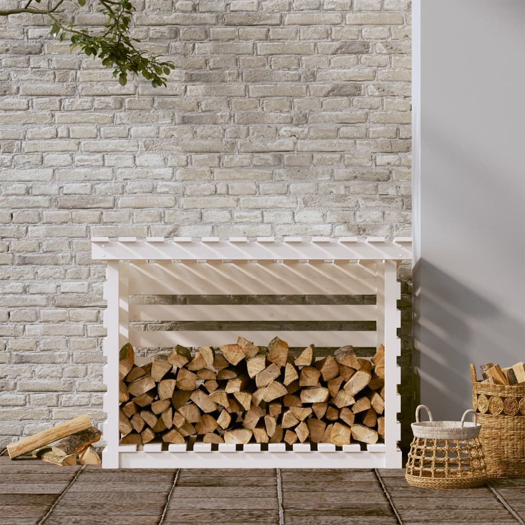 Portalegna Bianco 108x73x79 cm in Legno Massello di Pino in Cestini portalegna Esplodia - Napoli, commercioVirtuoso.it