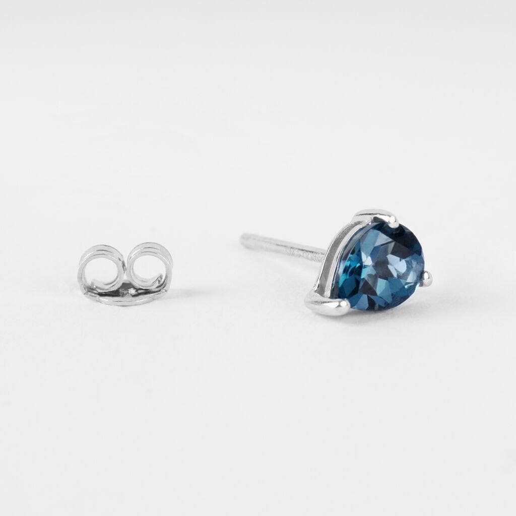 Stroili - Orecchini Lobo Punto Luce Amélie Oro Bianco Topazio