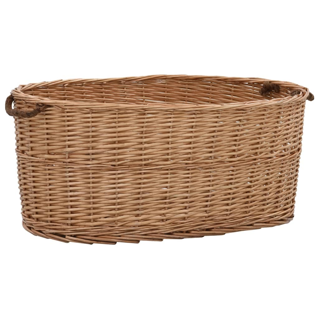 Cesta Porta Legna con Maniglie 78x54x34cm Salice Naturale