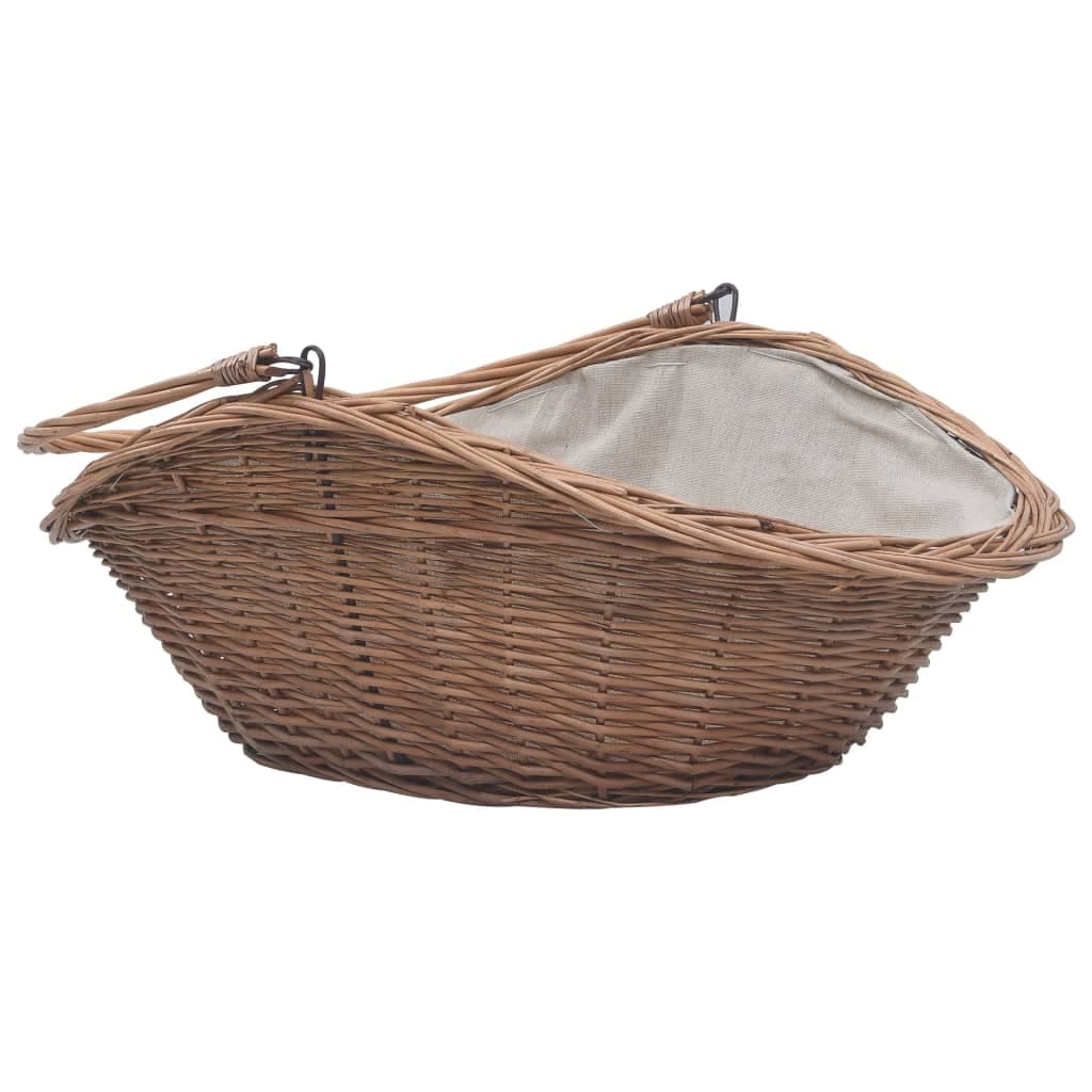 Cesta Portalegna da Ardere con Manico 60x44x55 cm Naturale in Salice in Cestini portalegna Esplodia - Napoli, commercioVirtuoso.it