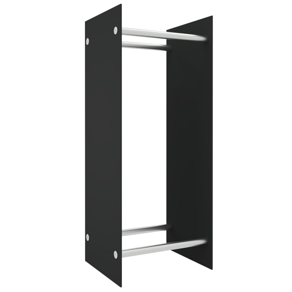 Porta Legna Nero 40x35x100 cm Portaceppi in Vetro Temperato in Portalegna Esplodia - Napoli, commercioVirtuoso.it
