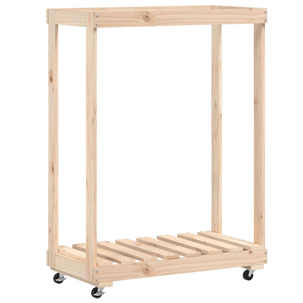 Portalegna con Ruote 76,5x40x108 cm Legno Massello di Pino in Cestini portalegna Esplodia - Napoli, commercioVirtuoso.it