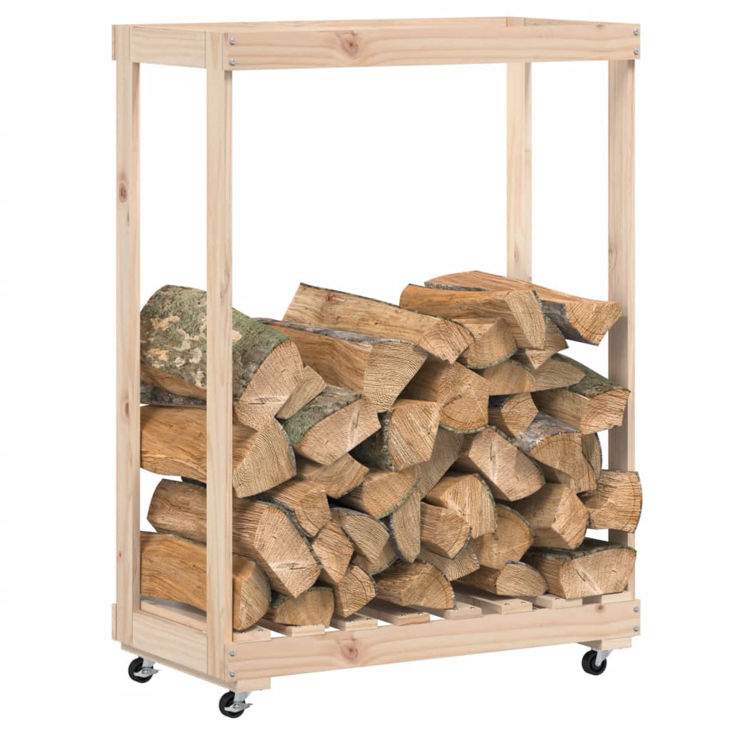 Portalegna con Ruote 76,5x40x108 cm Legno Massello di Pino in Cestini portalegna Esplodia - Napoli, commercioVirtuoso.it
