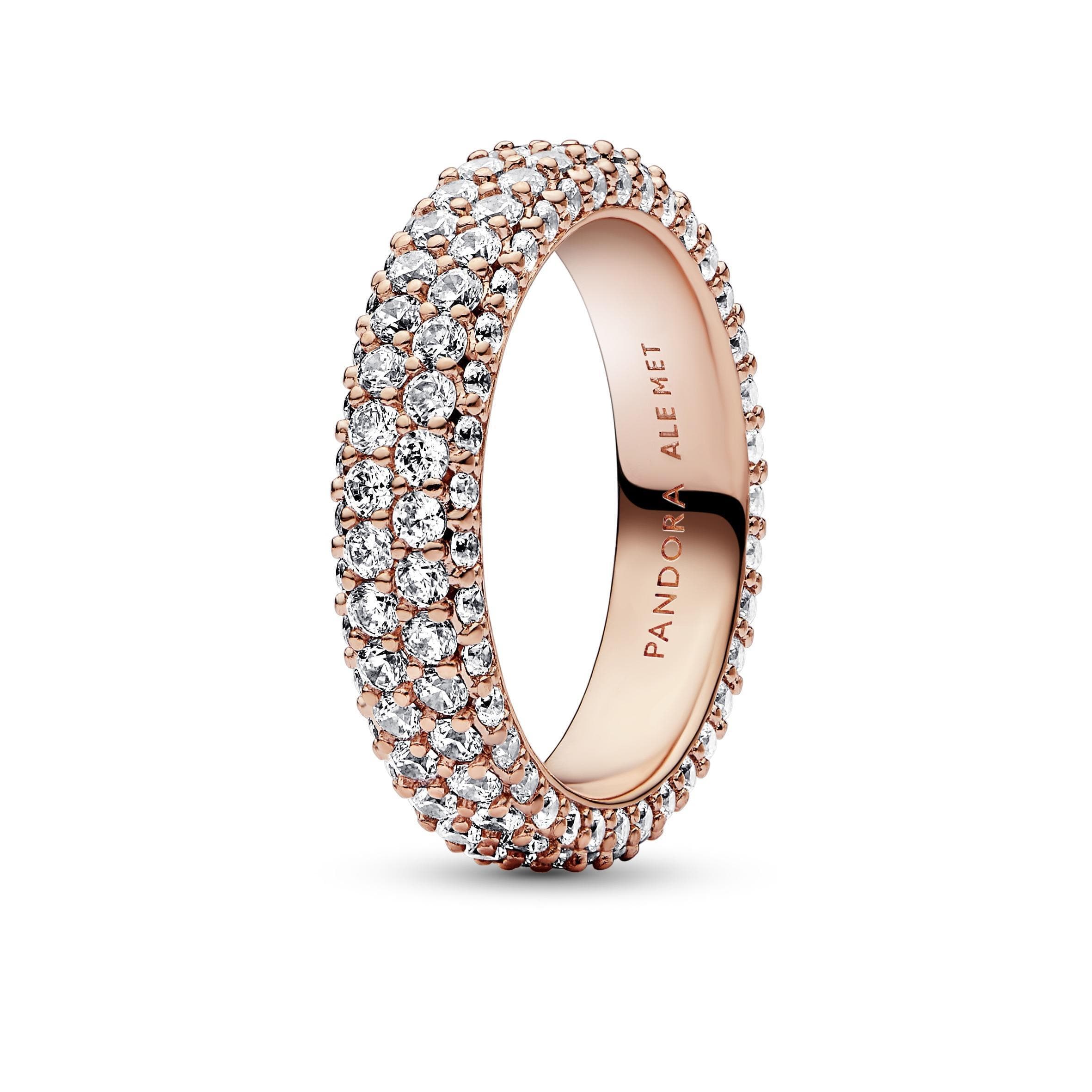 Pandora - Anello Pavè Fascia Doppia