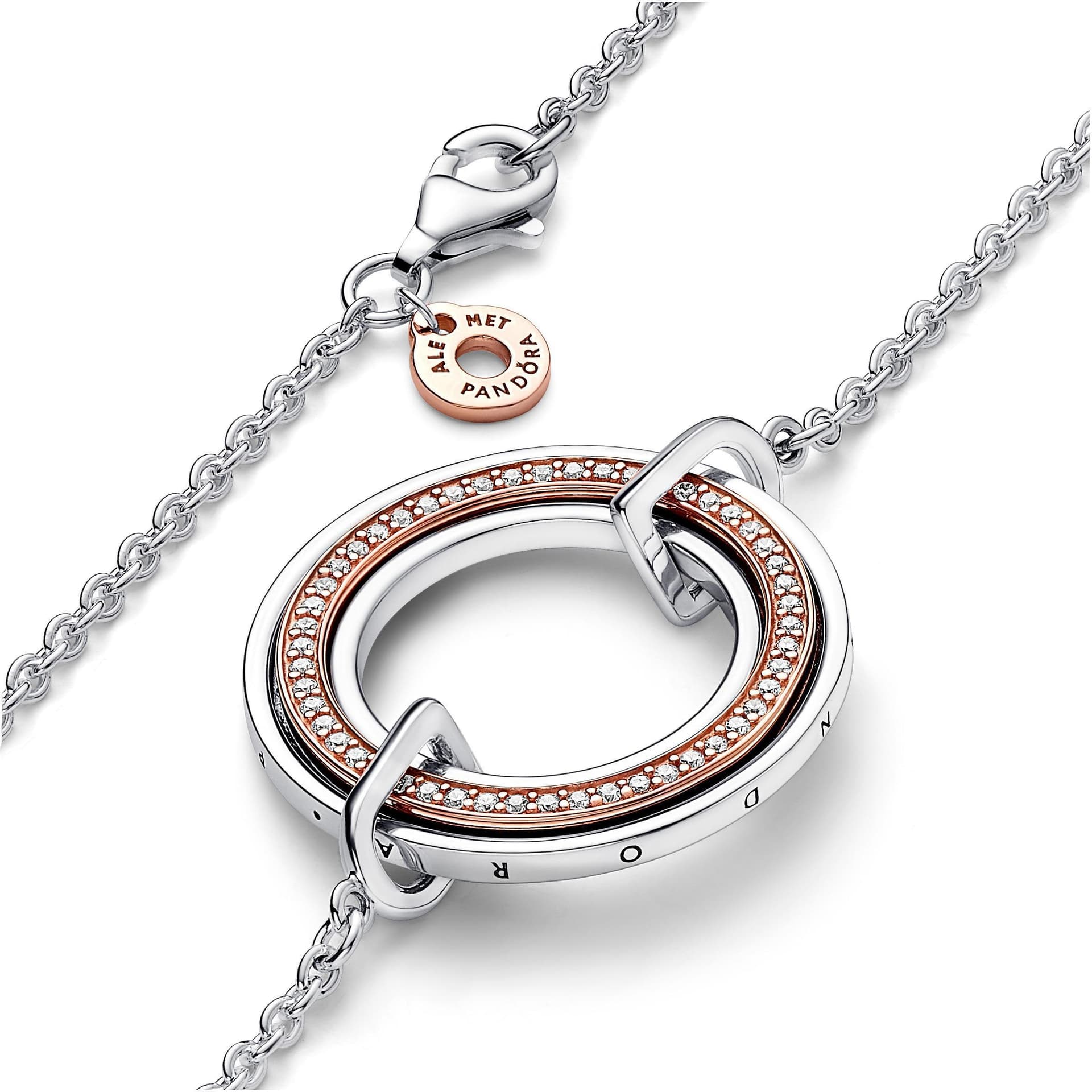 Pandora - Collana Cerchio Bicolore Logo e Pavè in Collane Alba Gioielli - Casoria, commercioVirtuoso.it
