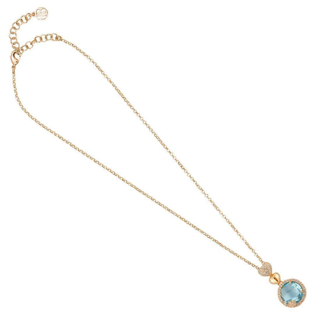 Boccadamo - Collana con pendente di cuori di zirconi e cristallo acquamarina in Collane Alba Gioielli - Casoria, commercioVirtuoso.it