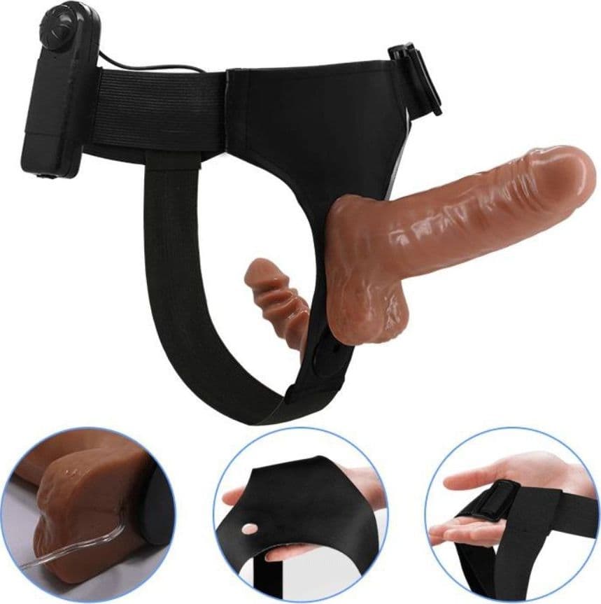 Ultra Passionate Harness Dual Strap-On con Doppio Stimolatore Vibrante