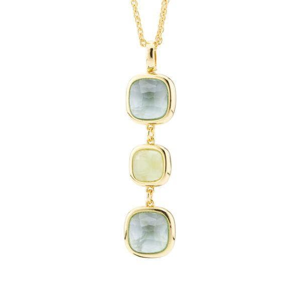 Boccadamo - Collana placcata oro giallo con pendente di cristalli medi e piccolo ametista verde e verde chiaro in Collane Alba Gioielli - Casoria, commercioVirtuoso.it