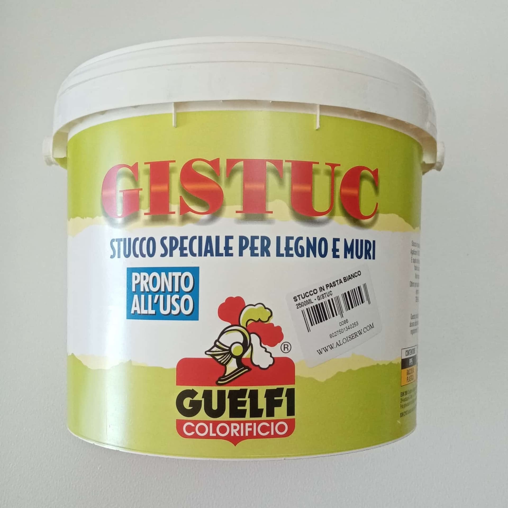GISTUC 2,5lt stucco in pasta bianco per legno e muri - per interni in Stucco Aloiserw.com - Altomonte, commercioVirtuoso.it