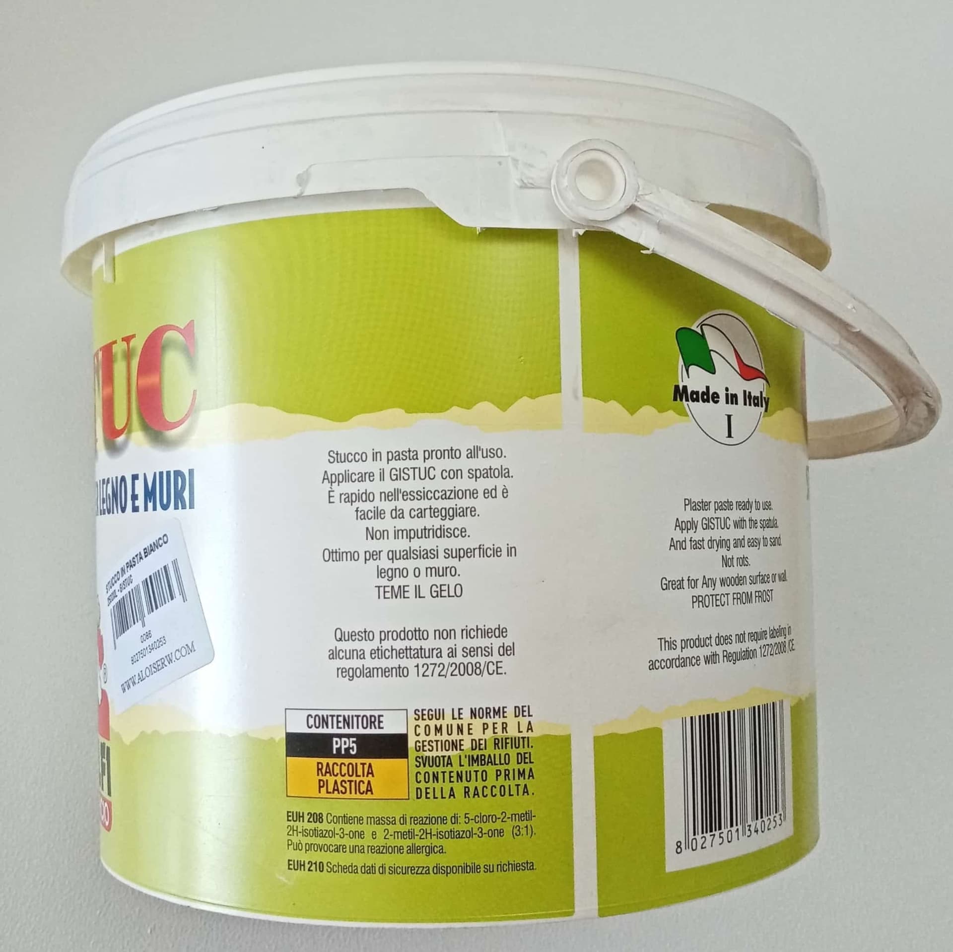 GISTUC 2,5lt stucco in pasta bianco per legno e muri - per interni in Stucco Aloiserw.com - Altomonte, commercioVirtuoso.it