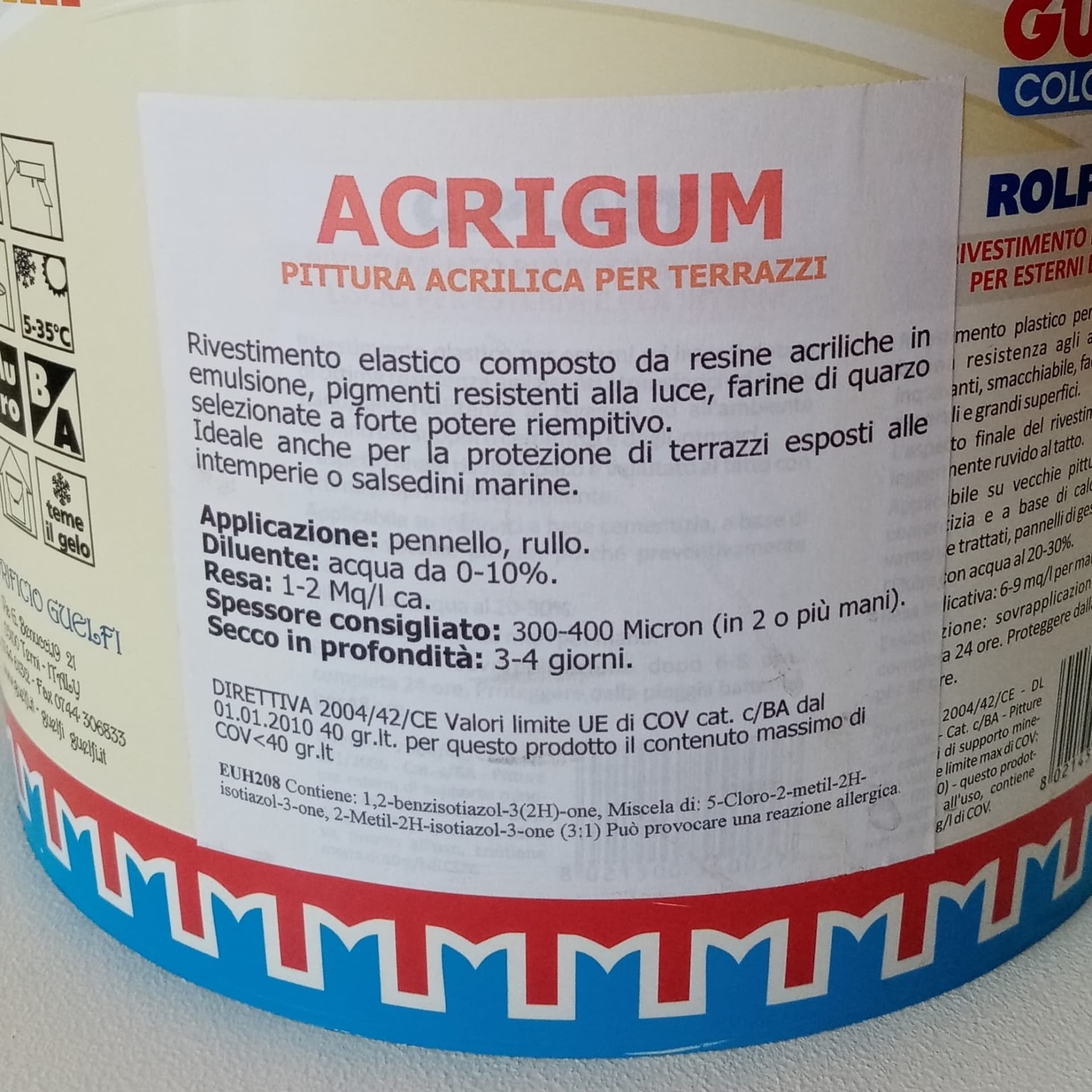 ACRIGUM 20kg bianca guaina liquida isolante pittura acrilica per terrazzi in Impermeabili Aloiserw.com - Altomonte, commercioVirtuoso.it