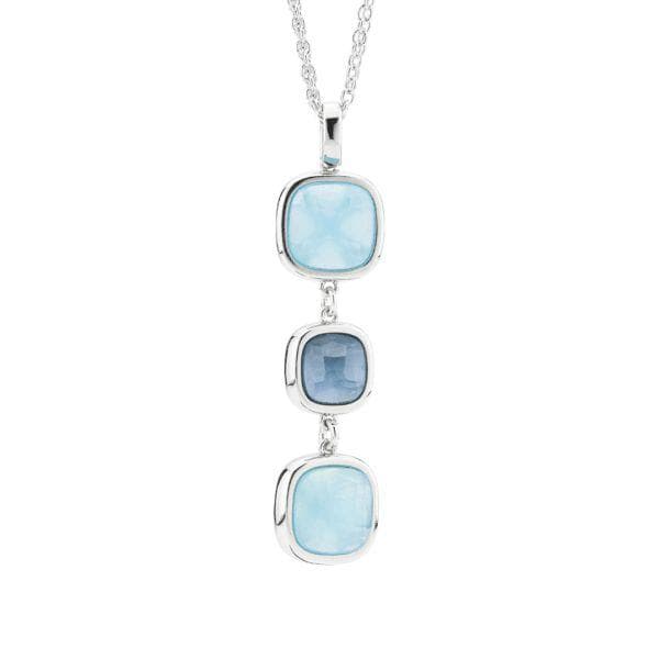 Boccadamo - Collana con pendente di cristalli medi e piccolo azzurro lattiginoso e acquamarina in Collane Alba Gioielli - Casoria, commercioVirtuoso.it
