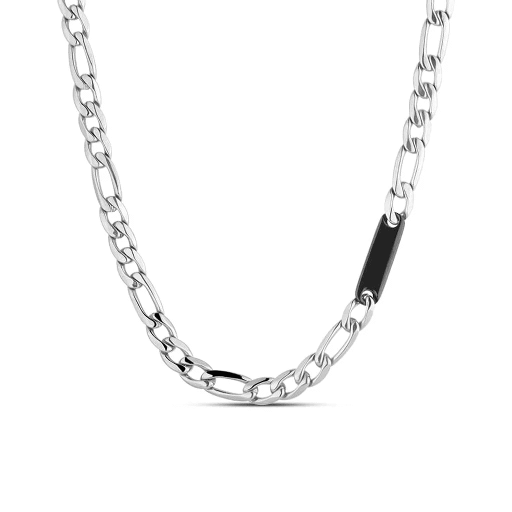 Stroili  -   Collana Man Code Acciaio Bicolore Bianco / Nero Cubic Zirconia in Collane Alba Gioielli - Casoria, commercioVirtuoso.it